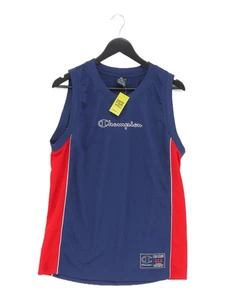 Champion Men's T-Shirt S Blue 100% Other Sleeveless Round Neck Basic - Picture 1 of 5