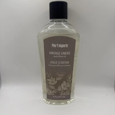 Pier 1 Imports Vintage Linens Reed Diffuser Oil 16 Oz Discontinued New Bottle - Image 1 of 3