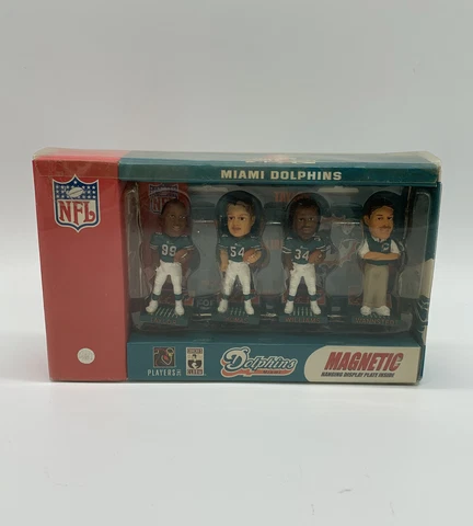 NFL Miami Dolphins Magnetic Mini Bobs Bobble Head Players Display Plate Original Cover