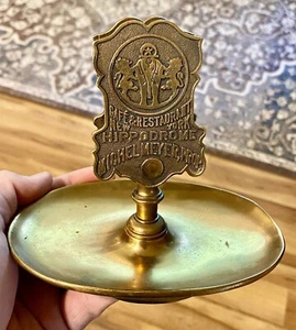 Antique 1900’s Hippodrome Theater Cafe New York City Match Box Holder Ashtray - Picture 1 of 12