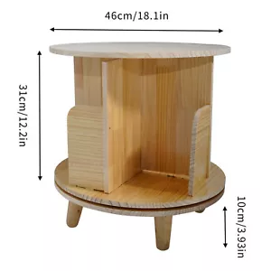 Small Wood Rotating Bookshelf w/ Legs for Small Spaces Open Book Shelf for Home - Picture 1 of 10