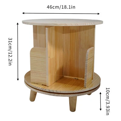 Small Wood Rotating Bookshelf w/ Legs for Small Spaces Open Book Shelf for Home - Image 1 of 4