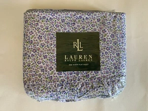 Ralph Lauren Elizabeth Floral Blue Queen Flachbettlaken 200 Fadenzahl Baumwolle - Bild 1 von 9