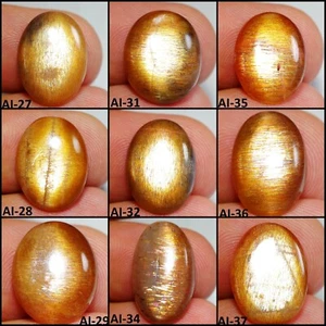 Trending 100% Natural Rainbow Lattice Sunstone Oval Cabochon Gemstone - Picture 1 of 10