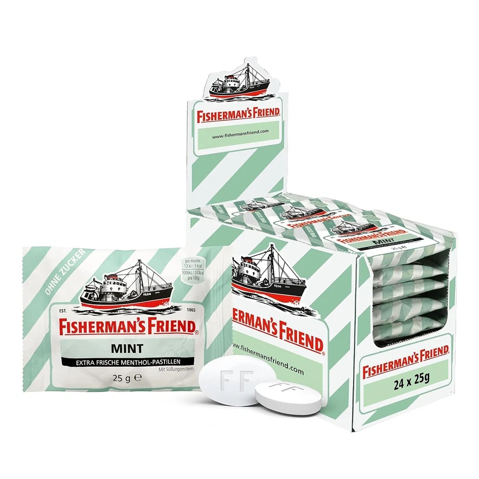 Fishermans Friend Mint ohne Zucker 24 Beutel Pfefferminz Pastille - Bild 1 von 1