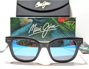 NEW Maui Jim Shore Break Black Grey Polarized Blue Hawaii Sunglass MJ822-02MG - Picture 1 of 11