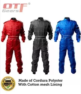 Go Kart Cordura Race Suit BLACK-RED-BLUE - New year Offer Price - Picture 1 of 9
