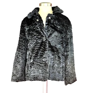 GAP Black Faux Fur Jacket/Coat girl's size XS - Picture 1 of 7
