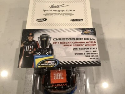 克里斯托弗·贝尔亲笔签名 2017 丰田 JBL.com 冠军压铸带真品证书和卡 — 第 1/4 张图片