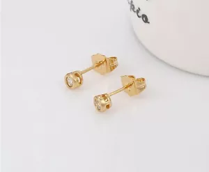 9ct 9k Yellow GOLD plated Ladies Men’s Unisex Stud Earrings.3,4,5,6,7& 8mm 670Uk - Picture 1 of 14