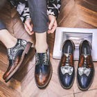 Men Dress Shoes Party Shoes Retro Faux Leather Oxford Brogue Lace Up Flats Shoes
