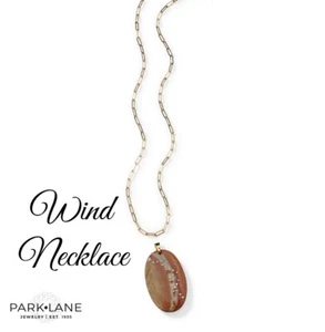 Park Lane Wind Genuine Agate & CZ Trail Long Silver Necklace, Each One Different - Picture 1 of 6