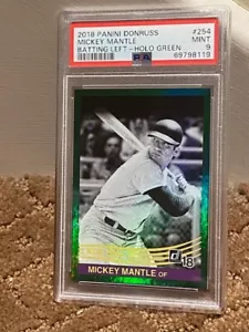 2018 Panini Donruss grün HOLO Mickey Mantle PSA 9 Schlag L Yankees Karte LOWPOP - Bild 1 von 1