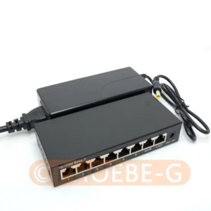 DSLRKIT 48V 72W 8 Ports 6 PoE Switch Injector Power Over Ethernet 4,5+/7,8- - Picture 1 of 5
