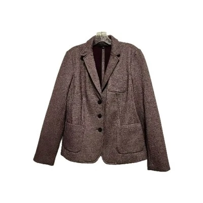 Chaqueta Blazer TALBOTS Mezcla Lana Púrpura Gris Jaspeado Talla 12 Nueva Sin Etiquetas  Foto 1 de 4