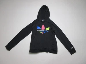 Adidas Unisex Pullover Trefoil Hoodie Sweatshirt Long Sleeve Size S Black 9-10 - Picture 1 of 6