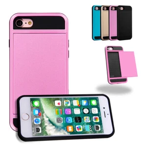For iPhone SE 2nd/iPhone 7 8 Case Wallet Card Slot Hybrid Armor Phone Cover - Picture 1 of 35