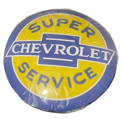 Letrero de cúpula de metal redondo Chevrolet Super Service de 15 pulgadas Foto 1 de 4