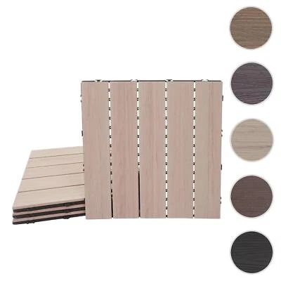 WPC Bodenfliese HWC-E20, Holzoptik Balkon/Terrasse, 3D-Struktur linear geprägt - Bild 1 von 4