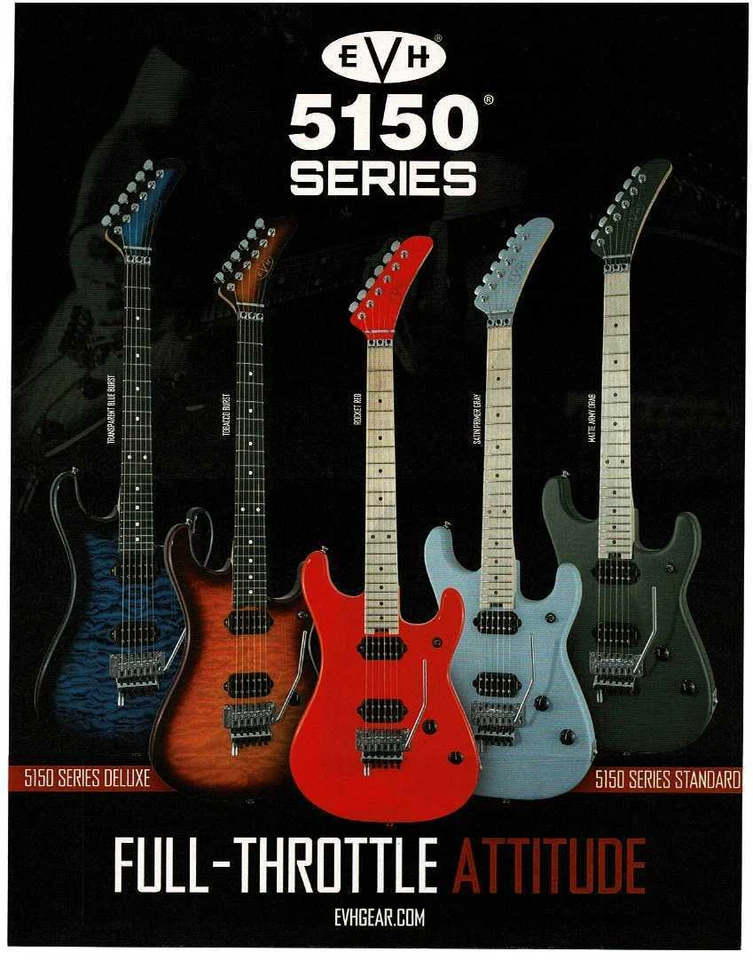 2019 EVH 5150 Series Electric Guitar burst blue red gray Magazine Ad - Image 1 of 1