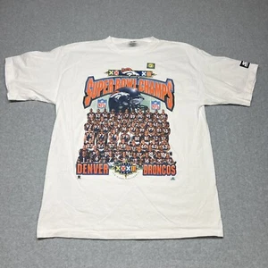 Vintage Men's Starter Denver Broncos T Shirt Large Super Bowl Champs 1998 White - Picture 1 of 7