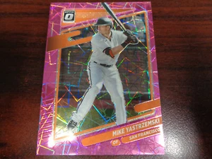 2021 Optic Mike Yastrzemski #'ed 21/249 PINK Velocity Prizm-GIANTS - Picture 1 of 2