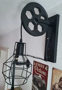 Retro Wandleuchte - Industrie - Eisen - Rad - E27 - sehr GUT*@* - Bild 1 von 4
