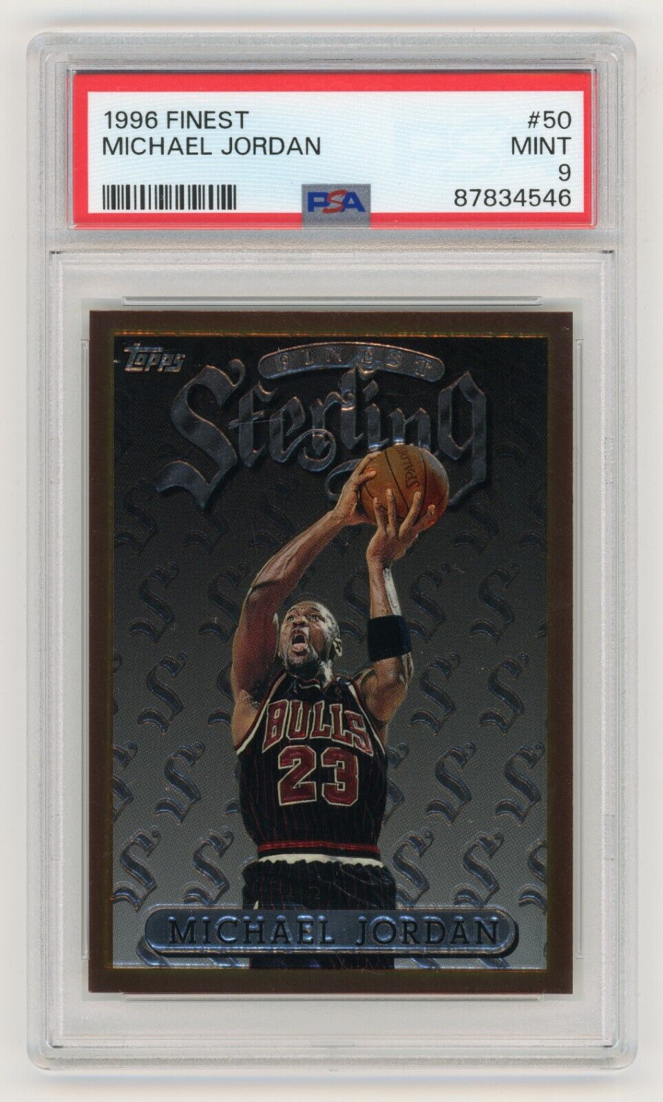 1996 Topps Finest #50 Michael Jordan PSA 9  Chicago Bulls Sterling HOF