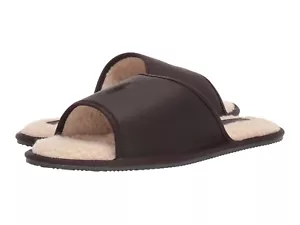 Polo Ralph Lauren Antero Brown Leather Memory Foam Slip On Slipper Men's Size 9 - Picture 1 of 10