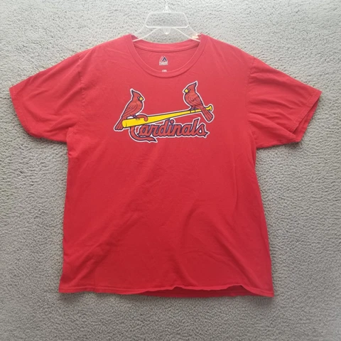 St Louis Cardinals Mens Shirt Large Red Yellow Yadier Molina MLB Baseball STL Cover