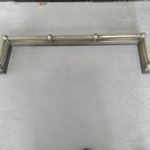 Antique Fine Solid Brass Fire Place Fender with Cast Iron Base Cover