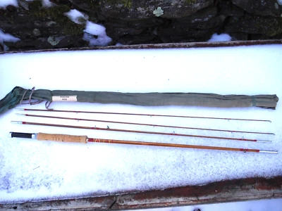 Бамбуковая нахлыстовая удочка винтажная Sport King от Montaque City Rod Co. 1945-1955 8 футов 6 дюймов как новая - Изображение 1 из 4