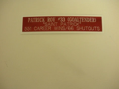 PATRICK ROY NAMEPLATE FOR AUTOGRAPHED PUCK/JERSEY CASE/PHOTO Cover