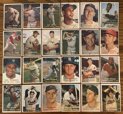 1957 Topps Baseball 24 Dif Lote, Vic Wertz, Dick Groat, Don Mossi, G-Vg Foto 1 de 4