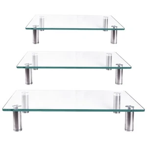 Bildschirmerhöhung Monitorerhöhung Tisch TV Aufsatz Monitor Glasaufsatz Rack Gla - Bild 1 von 14