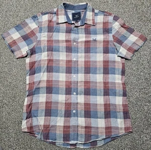 Crew Clothing Pure Linen Shirt Men's Size Large Logo Short Sleeve  - Picture 1 of 5