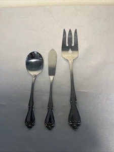 Oneida 1881 Rogers Stainless Arbor Rose 3 Hostess Pieces - Bild 1 von 9