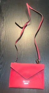 Guess Pink Envelope Purse Crossbody Strap Handbag Faux Pebbled Leather Bag - Picture 1 of 6