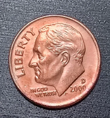 2000 D Roosevelt centavo recozido incorretamente erro perfeito falha de prancha - Imagem 1 de 2
