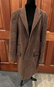 Banana Republic Mens Coat Medium Brown Overcoat Long Sleeve Cotton Topcoat - Picture 1 of 9