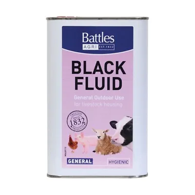 Black Fluid 1L Multi-Purpose Disinfectant For General Outdoor And Animal Housing • 18.50£