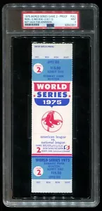 1975 World Series Game 2 PSA 9 Mint Full Ticket Proof Red Sox Reds Fenway Park - Picture 1 of 2