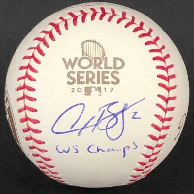 Alex Bregman "WS Champ" signed 2017 World Series logo Baseball PSA LOA autograph - Image 1 of 4