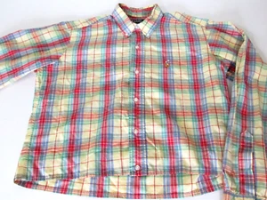 RALPH LAUREN Red/Yellow Plaid Cotton Long Sleeve Shirt Youth Girls size XL (20) - Picture 1 of 8