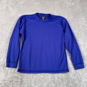 Patagonia Kids Long Sleeve Base Layer Shirt Blue Size 8 Outdoor Vintage - Picture 1 of 14