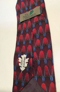 Neck tie Sable antelope Maroon Blue Green Silk Nature conservancy tie K. Bierce - Picture 1 of 4