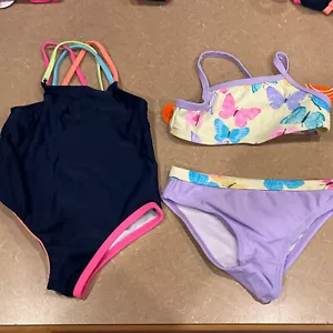 2x WONDER NATION 12 Months Swimsuit Toddler Baby Girls 1 Piece & Bikini Swimming - Picture 1 of 6