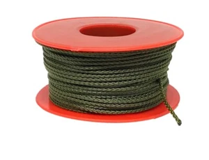Hoochie Cord 50 mt x 2 mm Roll Army Green Australian Made Military Survival Para - Foto 1 di 3