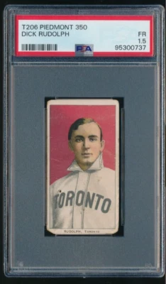 1909 T206 Piedmont 350 Dick Rudolph PSA 1.5 cool purple background version - Image 1 of 2