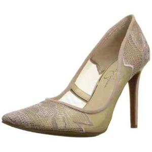 Jessica Simpson Camba Damenschuhe Größe 9,5 M beige Netzabsatz spitz zulaufend - Bild 1 von 4